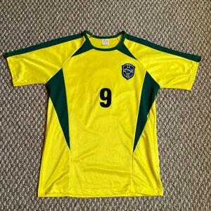 Brazil Soccer Futbol Jersey # 9 Ronaldo Small